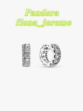 Pandora Double Band Pavé Hoop Earrings